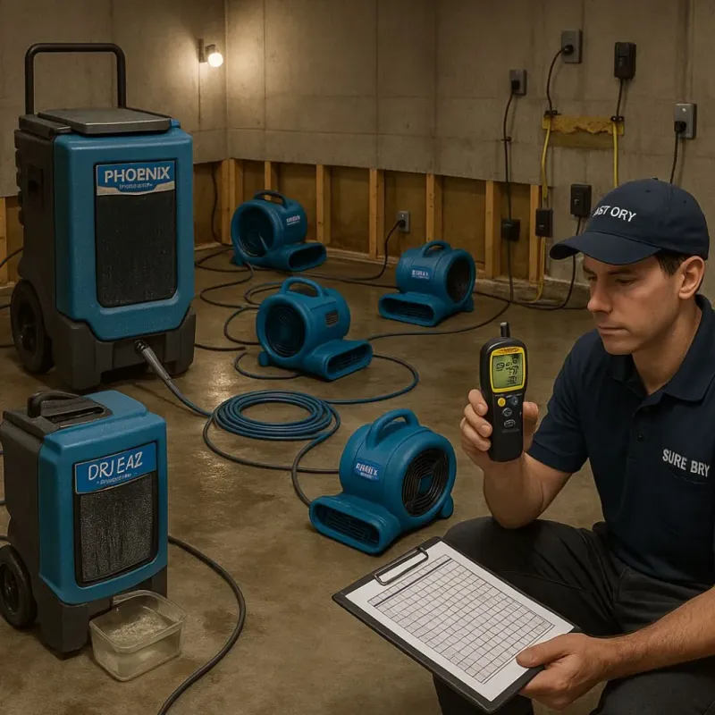 Structural Drying and Dehumidification process in Vidalia, LA